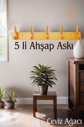 Ahşap 5 Pinli Duvar Askısı Giovanniello Design 719379